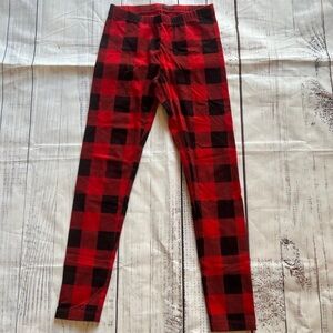 Girls Buffalo Plaid Leggings Size 10/12